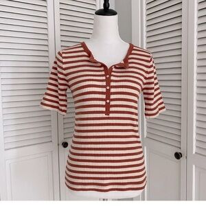 J. Crew striped henley shirt